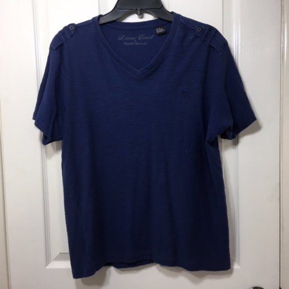 NWOT English Laundry, Men, V-neck Tee shirt, short sleeves, Navy blue, size L - Picture 2 of 8